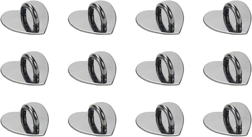 12Pcs Phone Charm Hook Adhesive Metal Phone Finger Grip Hook Cell Phone Ring Holder Stand for DIY Accessories (Black, Heart Shaped)......