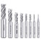 AUTOTOOLHOME 1/8" 3/16" 1/4" 5/16" 3/8" 1/2" high Speed Steel HSS 4 Flute Straight End Mill Cutter 5/32" 1/16" Set of 8...