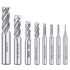 AUTOTOOLHOME 1/8" 3/16" 1/4" 5/16" 3/8" 1/2" high Speed Steel HSS 4 Flute Straight End Mill Cutter 5/32" 1/16" Set of 8...