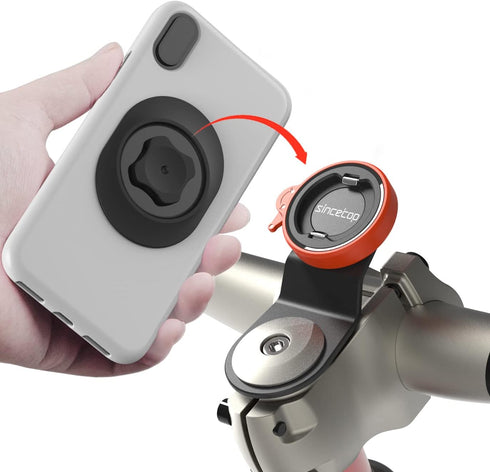 sincetop Bike Phone Mount,Mountain Bicycle Cell Phone Holder,Universal Aluminum Handlebar Stem Phone Clamp,Cycling Mobile Phone Clip,MTB Road Bike...