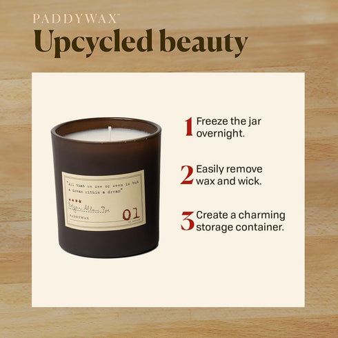Paddywax Scented Candles Library Edgar Allan Poe Luxury Artisan Candle, 6.5-Ounce, Cardamom, Absinthe & Sandalwood...