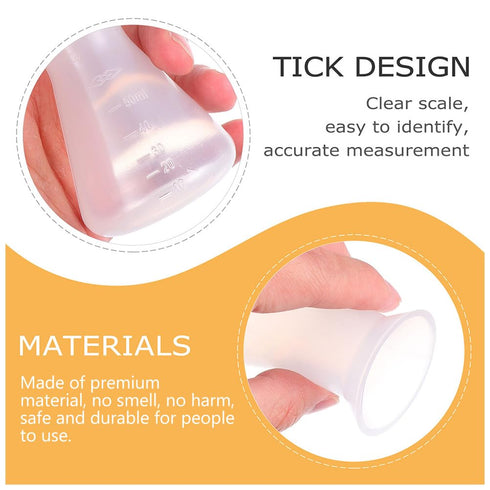 6pcs Sterile Erlenmeyer Flask 50ml Plastic Erlenmeyer Flask, Narrow Neck Education Experiment Supplies Narrow Conical with Graduations Education L...