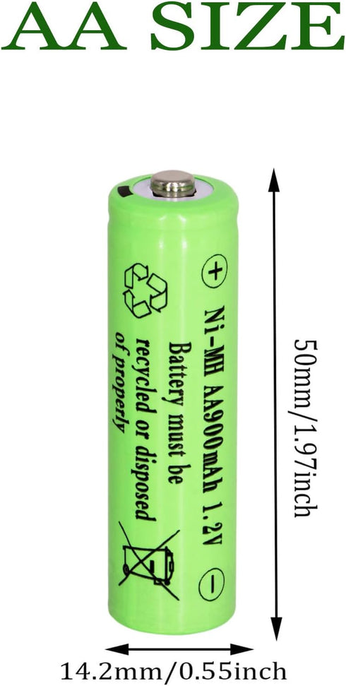 8 Packs Solar Lights Batteries AA900mah 1.2V Ni-MH Rechargeable Double A Battery for Outdoor Solar Lights, String Lights, Pathway Lights...
