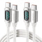 100W USB C to USB C Cable 2Pack 6.6FT Silicone USB C Cable 5A USB Type C Fast Charging Cable with LED Display for Samsung Galaxy A54 A44 A34 A24 A...