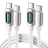 100W USB C to USB C Cable 2Pack 6.6FT Silicone USB C Cable 5A USB Type C Fast Charging Cable with LED Display for Samsung Galaxy A54 A44 A34 A24 A...