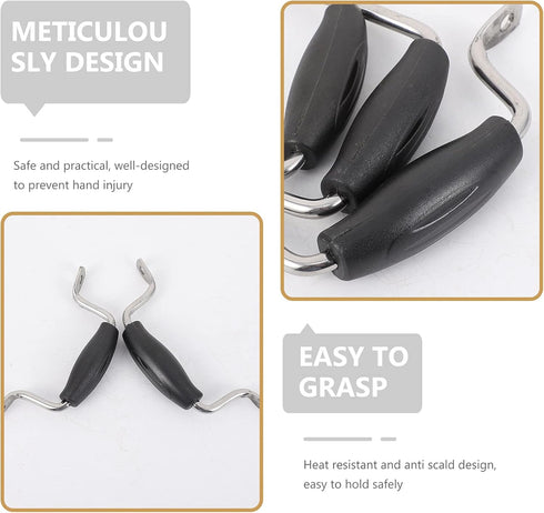 EXCEART Pot Cover Handles Pot Side Handles Replacement Pot Handle Grip Pot Side Handles Kitchen Cookware Supplies (Black) Metal Pot Lid Replacemen...