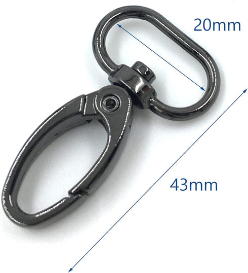 15 Pcs 20mm Inside Diameter Oval Ring Lobster Clasp Claw Swivel for Strap Push Gate Lobster Clasps Hooks Swivel Snap Fashion Clips (3/4 inch, Gunm...