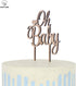 PAPALONG Wooden "OH BABY" Cake Topper for Baby Showers - Rustic Woodland Themed Gender Neutral Baby Shower Decoration for Boys & Girls...