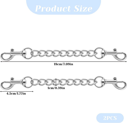 2 PCS Dog Collar Safety Clip Collar Connector Prong Collar Safety Clip Dog Harness Metal Double Ended Backup Dog Collar Clip for Dog Harness Chain...