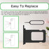 for iPhone XR Black SIM Card Tray Holder Replacement Single SIM Version for iPhoneXR Card Slot with Waterproof Rubber Ring Repair Fix Kit Card Rem...