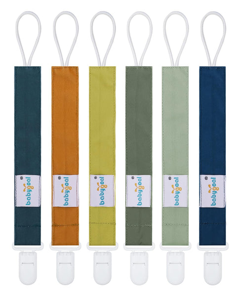 Babygoal Neutral Pacifier Clips, 6 Pack Binky Paci Holder Leashes for Baby Boys and Girls Fits for Most Pacifier, Binkie Styles & Baby Teethers & ...