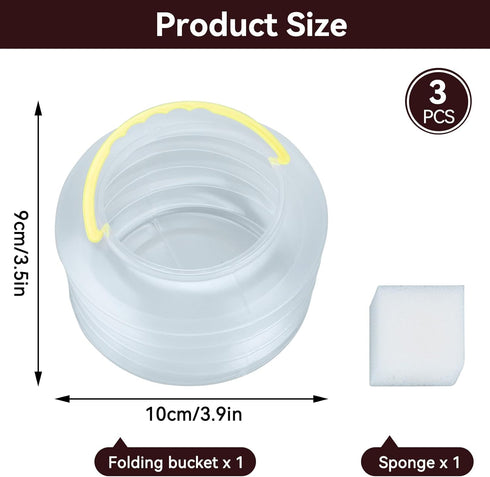 3Pcs Collapsible Paint Brush Washer, Portable Paint Brush Holder Plastic Reusable Samll Collapsible Washing Bucket for Watercolor Painting(M)...