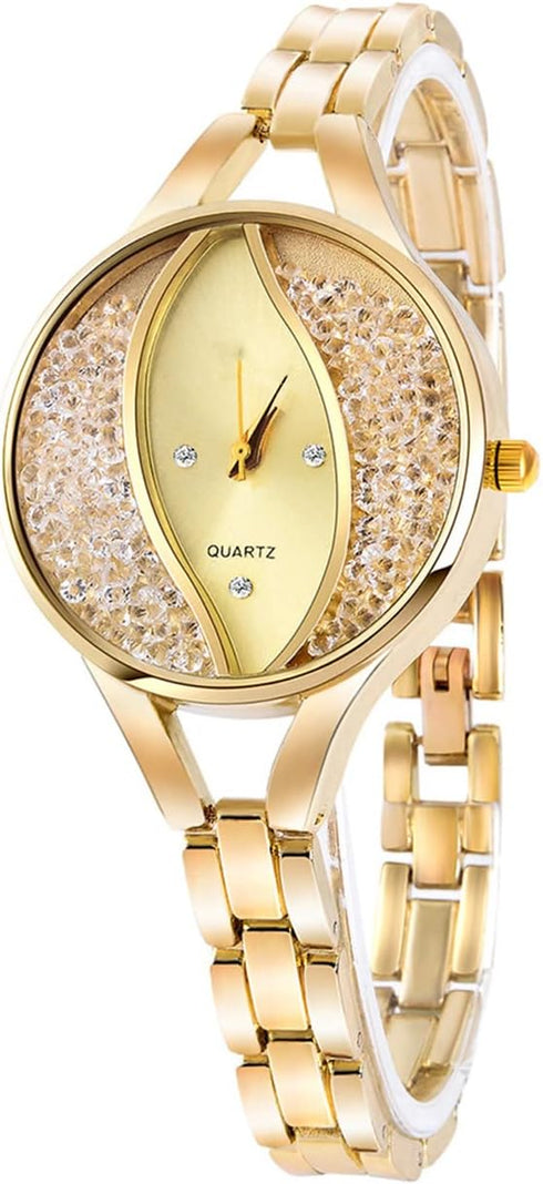 Fashion Ladies Bracelet Wrist Watch Analog Quartz Watch for Women's (Gold)...