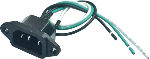 2PCS IEC 320 C14 Panel Mount Plug Adapter, AC 250V 10A 3 Pins IEC Inlet Module Plug Power Connector Socket with 3 Wires...