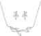 SWEETV Wedding Jewelry Set for Bride Bridesmaid, Cubic Zirconia Leaf Vine Wedding Earrings Necklace Bracelet Set, Bridal Jewelry Set for Wedding P...