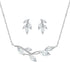 SWEETV Wedding Jewelry Set for Bride Bridesmaid, Cubic Zirconia Leaf Vine Wedding Earrings Necklace Bracelet Set, Bridal Jewelry Set for Wedding P...