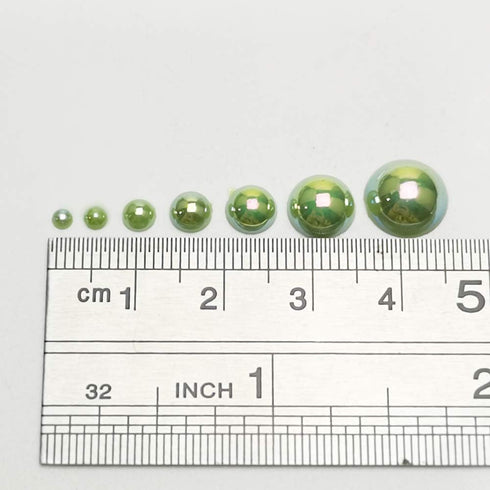 Chenkou Craft 3000PCS 1 Box Green Round Flatback Imitation Half Pearls Bead Loose Beads Gem (Green Half Ball)...