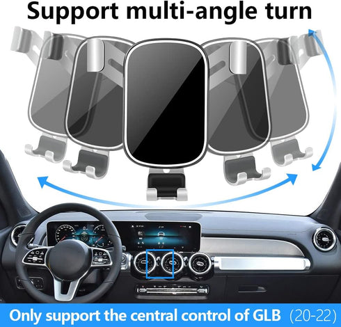LUNQIN Car Phone Holder for Mercedes Benz GLB-Class 2020 2021 2022 2023 2024 2025 GLB250 AMG 35 4Matic and Benz EQB 2022-2025 250+ 300 350 Auto Ac...