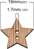 KARMELLING 100PC Wooden Star Sewing 2 Holes Buttons 19mm(6/8 inches ) x 18mm(6/8 inches )...
