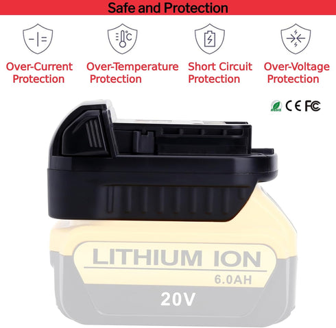 Battery Adapter Compatible with Milwaukee M18 18V Battery Tools, Compatible with Dewalt 20v Battery Convert to Replacement for Milwaukee M18 18V B...
