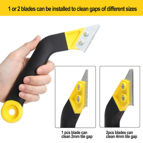 Grout Removal Tool, Angled Design Grout Hand Saw, Tile Grout Saw with 6 Pieces Extra Replacement Blades for Tile Cleaning...
