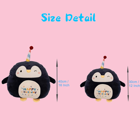 12 Inch Soft Penguin Plush Hugging Pillow Cute Birthday Penguin Stuffed Animal Plushies Toy Penguin Kids Stuffed Animals Penguin Happy Birthday Pl...