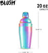 Blush Mirage Rainbow Cocktail Shaker for Cold Brew Cocktails, Margarita, Whiskey Sour, Stainless Steel Espresso Martini Shaker with Strainer for H...