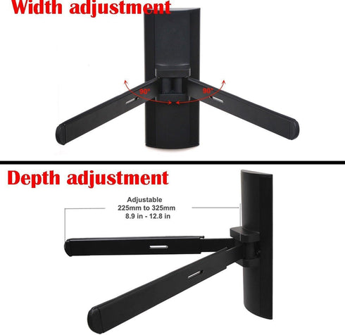 VideoSecu DVD DVR VCR Wall Mount Bracket for DVD Player DDS Receiver Blu-Ray Media VCR Stereo Cable Box - Adjustable Electronic Component Shelf Ho...