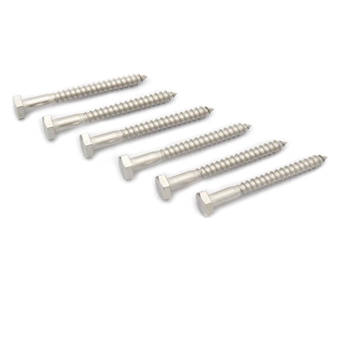 16pcs Hex Head Lag Screws, 1/4" x 2-1/2" Hexagon Head Wood Screws (Partially Threaded), 304 Stainless Steel Lag Bolts, Silvery...