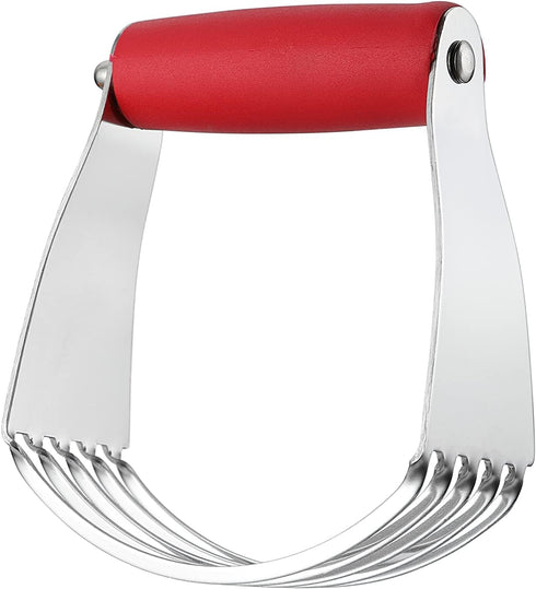 Spring Chef Dough Blender, Top Professional Pastry Cutter, Heavy Duty Baking Tool with Stainless Steel Blades, Medium Size, Red...