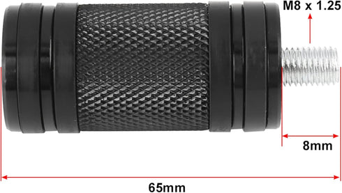 uxcell M8 x 1.25 Black Billet Knurled Burst Motorcycle Shifter Peg for Harley Davidson Touring...