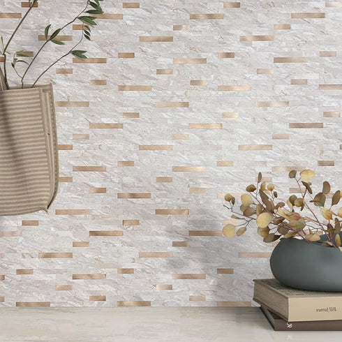 DICOFUN Marble Look Peel and Stick Backsplash Wall Tile, Light Brown PVC Kitchen Backsplash Peel and Stick...