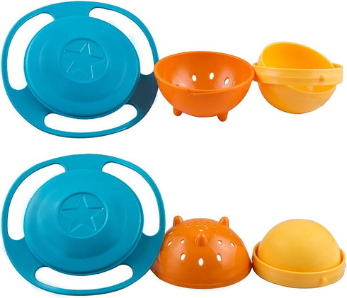 Magic Gyro Bowl 360 Degree Rotate Spill-Proof Bowls with Lid Plastic Creative Dishes Practice Feeding Bowls...