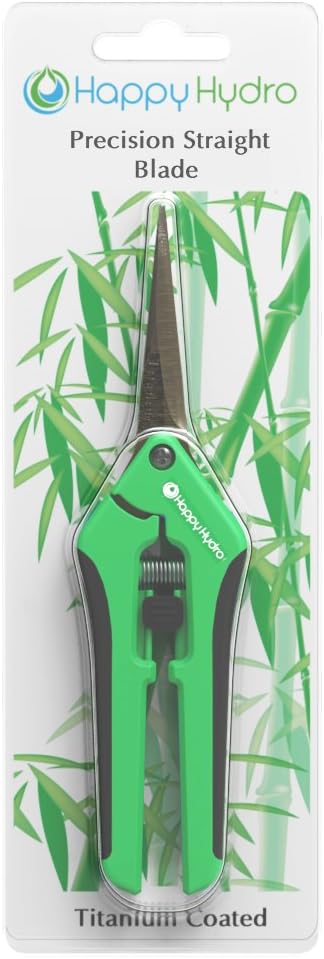 Happy Hydro - Trimming Scissors - Straight Tip - Titanium Coated Blades with Spring-Loaded Comfort Grip Handles - 2 Pack...