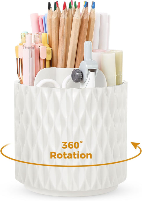 SKYDUE Small Pen Holder for Desk, Rotating Pen Holder for Desk Accessories, Pencil Holder for Office Supplies Desk Organizer, Art Supply Pencil Cu...