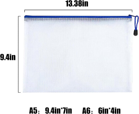 zipper pouch bag Plastic envelope,mesh zipper pouch bags waterproof folder A4 size folder signature pocket, can hold pens, books, documents pencil...