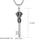 MOO&LEE Mens Stainless Steel Crown Key Pendant Necklace with 24 Inches Link Chain...