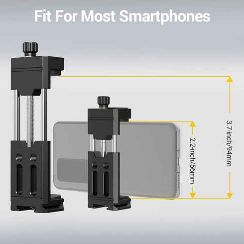Tripod Phone Mount Holder with Sliding Cold Shoe,Universal Smartphone Mount Adapter with 1/4" Standard Screw&& Arca Swiss Quick Release Plate,Phon...