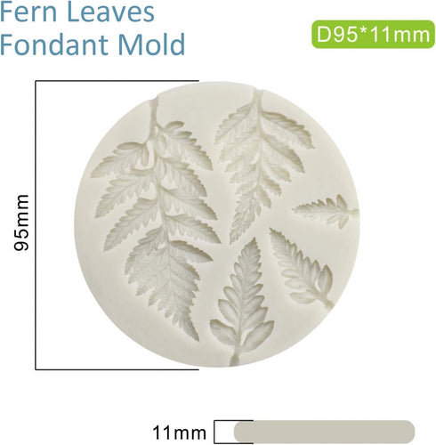 2PCS Succulent Fondant Mold Fern Leaf Fondant Mold Silicone Polymer Clay Molds Cake Decoration Molds Gumpaste 3D Silicone Molds for Cupcakes, Choc...