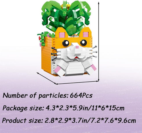 Hamster Building Blocks, Animal Micro Mini Building Block Kit, Building Blocks of Animals and Plants, Mini Hamster Building Bricks for Adults & Bo...