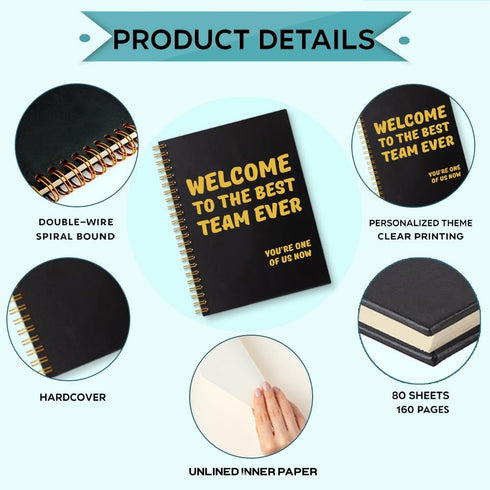Welcome to The Best Team Ever 160 Blank Pages Spiral Notebook, New Hire Gift for Colleague, New Job Gift for Employee, Teamwork Gift for Coworker,...