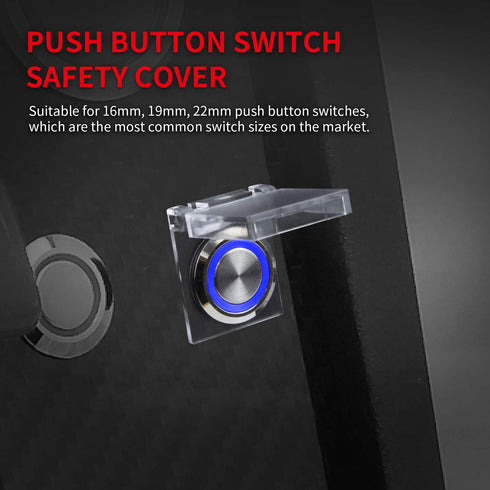 DaierTek 19mm PC Power Push Button Switch Cover Safety Guard Plastic Transparent Cap Protector for 3/4" Mounting Dia. Pushbutton Artists Light Box...