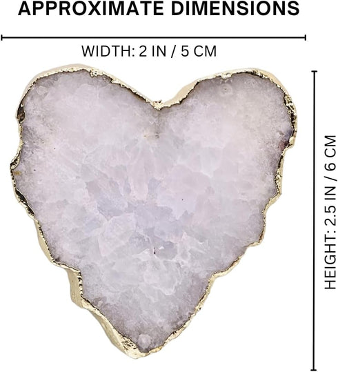 Grips by CRYSTALFY Crystal Phone Grip & Phone Stand Authentic Natural Heart Shaped Clear Quartz Druzy Swappable Top, Expandable Collapsible Holder...