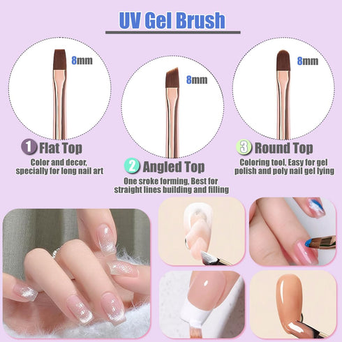 KINGMAS 10Pcs Nail Art Brushes, Nail Gel Polish Painting Brush Drawing Pen, Nail Liner Brush and Nail Dotting Pen for Gel Polish DIY Manicure Salo...