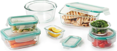 OXO Good Grips 3.5 Cup Smart Seal Airtight Glass Rectangle Food Storage Container...