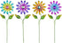 4 Pcs Metal Flower Garden Stakes, 16.3inch Outdoor Garden Decor Metal Flower Stick for Patio, Lawn, Yard, Pathway...