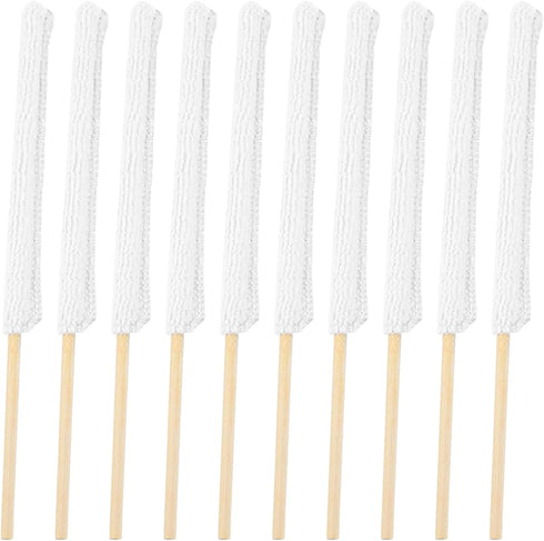 10 Pieces Microfiber Detail Duster Sticks Crevice Cleaning Tool Brush Mini Detail Dusters for Cleaning Home Car Window The Smallest Spaces (White)...