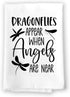 Honey Dew Gifts, Dragonflies Appear When Angels are Near, Dragonfly Kitchen Towels, Memorial, Bereavement and Sympathy Gift Ideas, 27 inch by 27 i...