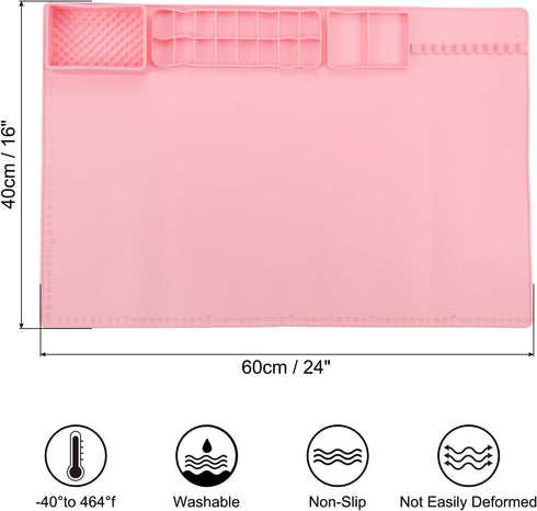 PATIKIL Silicone Painting Craft Mat 16x24 Inches,Painting Station with 16 Color Dividers and 2 Paint Dividers for Art, DIY, Drawing, Clay and Play...