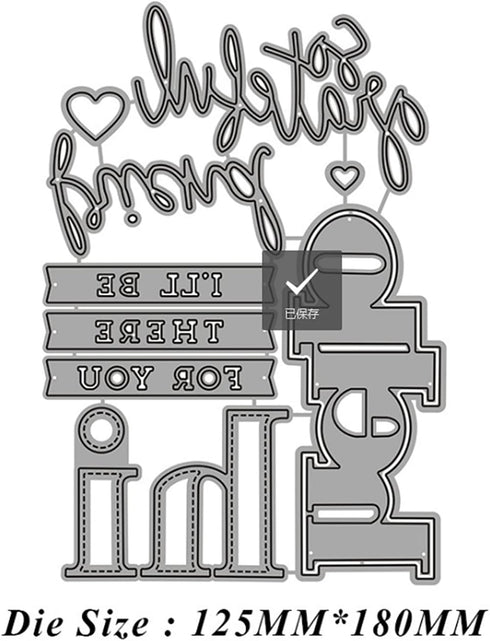 Cutting Dies Kit English Words Metal Stencils Scrapbooking Tools DIY Craft Carbon Steel Embossing Template for Paper Card Making Album Arts Crafts...